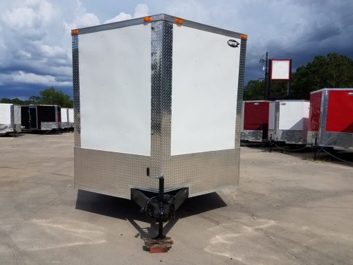 8.5x24 TA Trailer - White, Ramp, Side Door, 5K Axles, Options