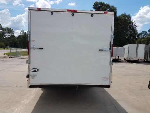 8.5x24 TA Trailer - White, Ramp, Side Door, 5K Axles, Options