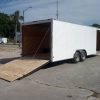 8.5x24 TA Trailer - White, Ramp, Side Door, 5K Axles