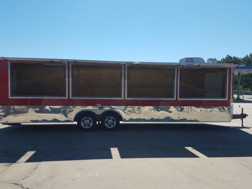 8.5x28 TA Trailer - Red, Concession Doors, AC, Electrical, Many Options