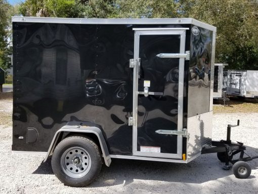 Diamond Cargo 5x8 SA Trailer - Black, Ramp, Side Door, Extra Height