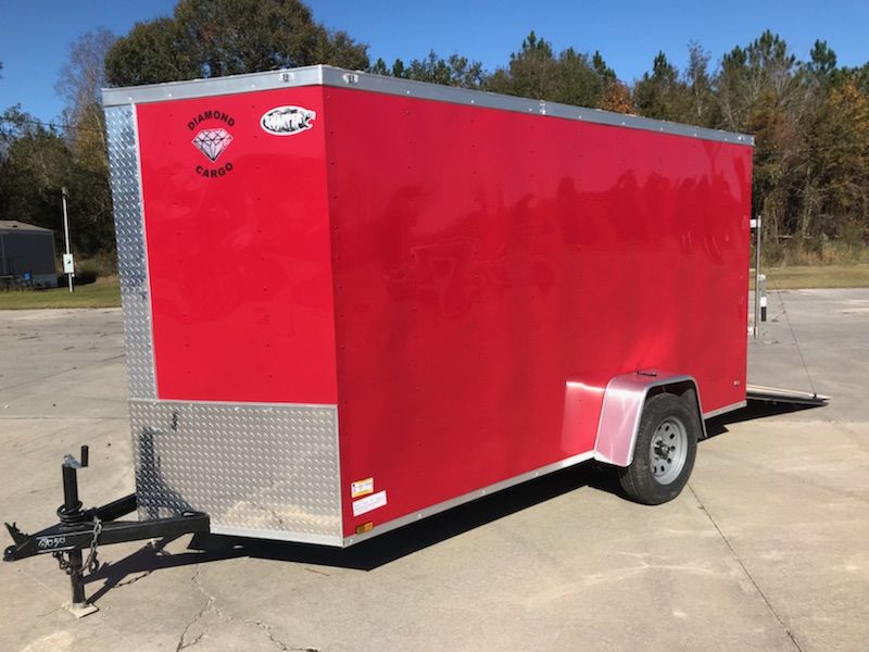 Diamond Cargo 6x12 SA Trailer - Red, Ramp, Side Door, Extra Height - Image 2