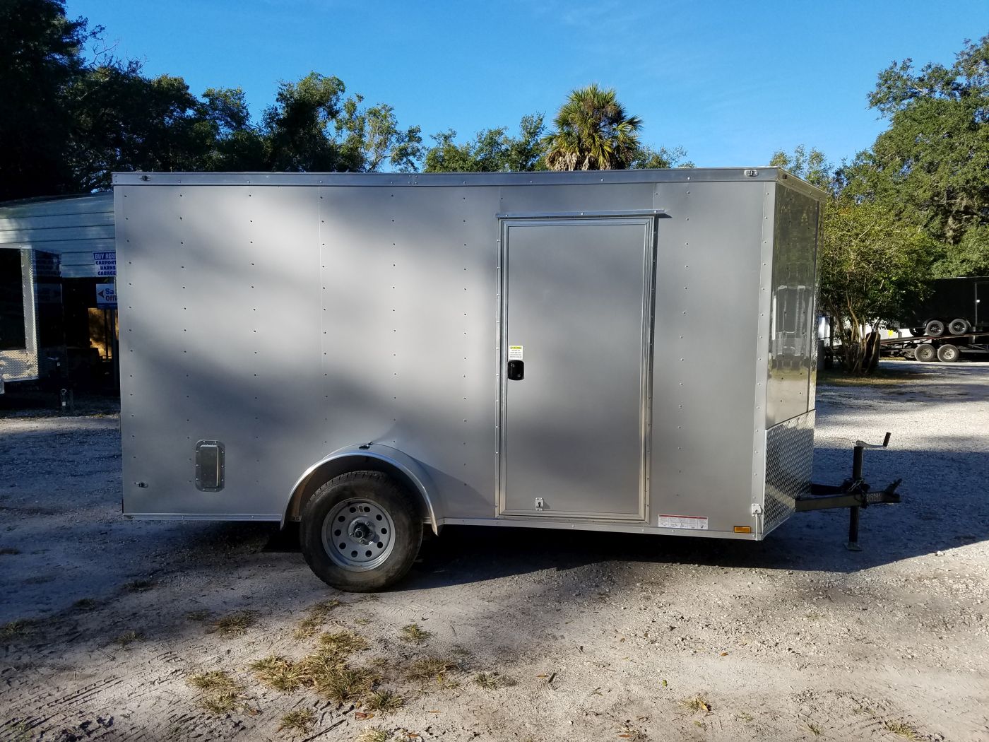 Diamond Cargo 6x12 SA Trailer - Silver Frost, Ramp, Side Door, Extra Height, Insulated