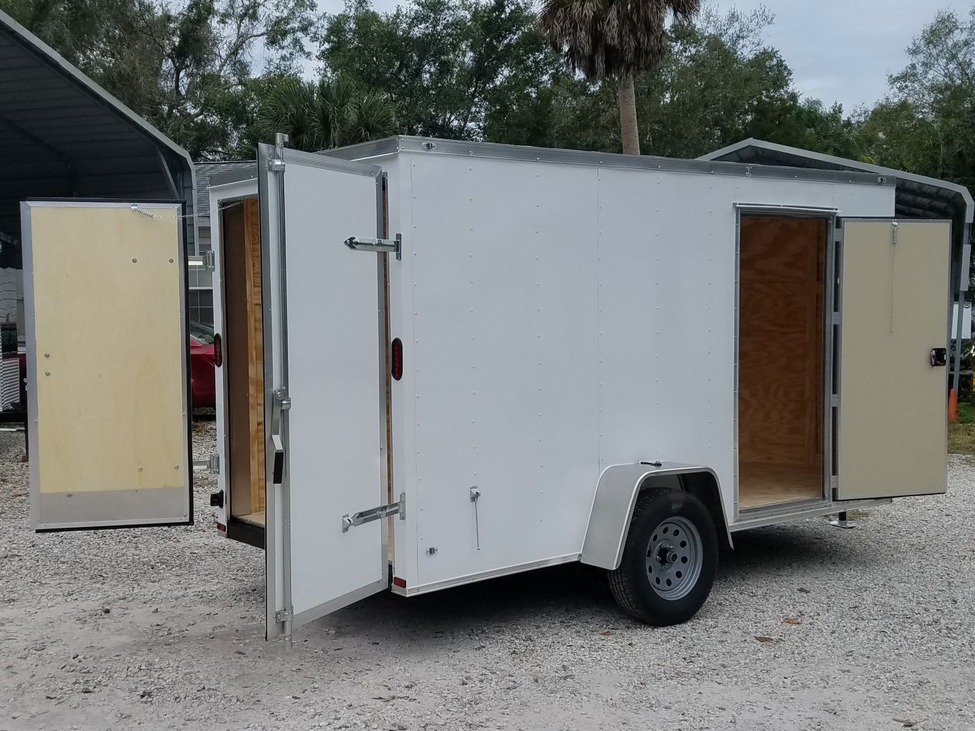 Diamond Cargo 6x12 SA Trailer - White, Barn Doors, Side Door, Extra Height - Image 10