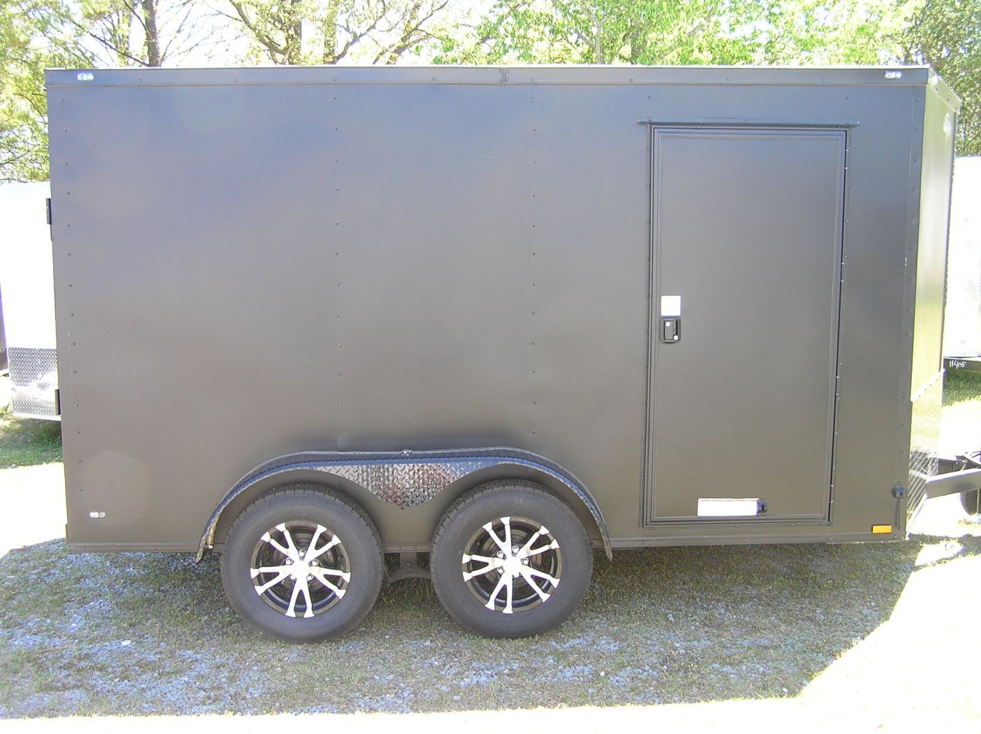 Diamond Cargo 7x12 TA Trailer - Matte Black, Ramp, Side Door, Extra Height, Blackout, Mags