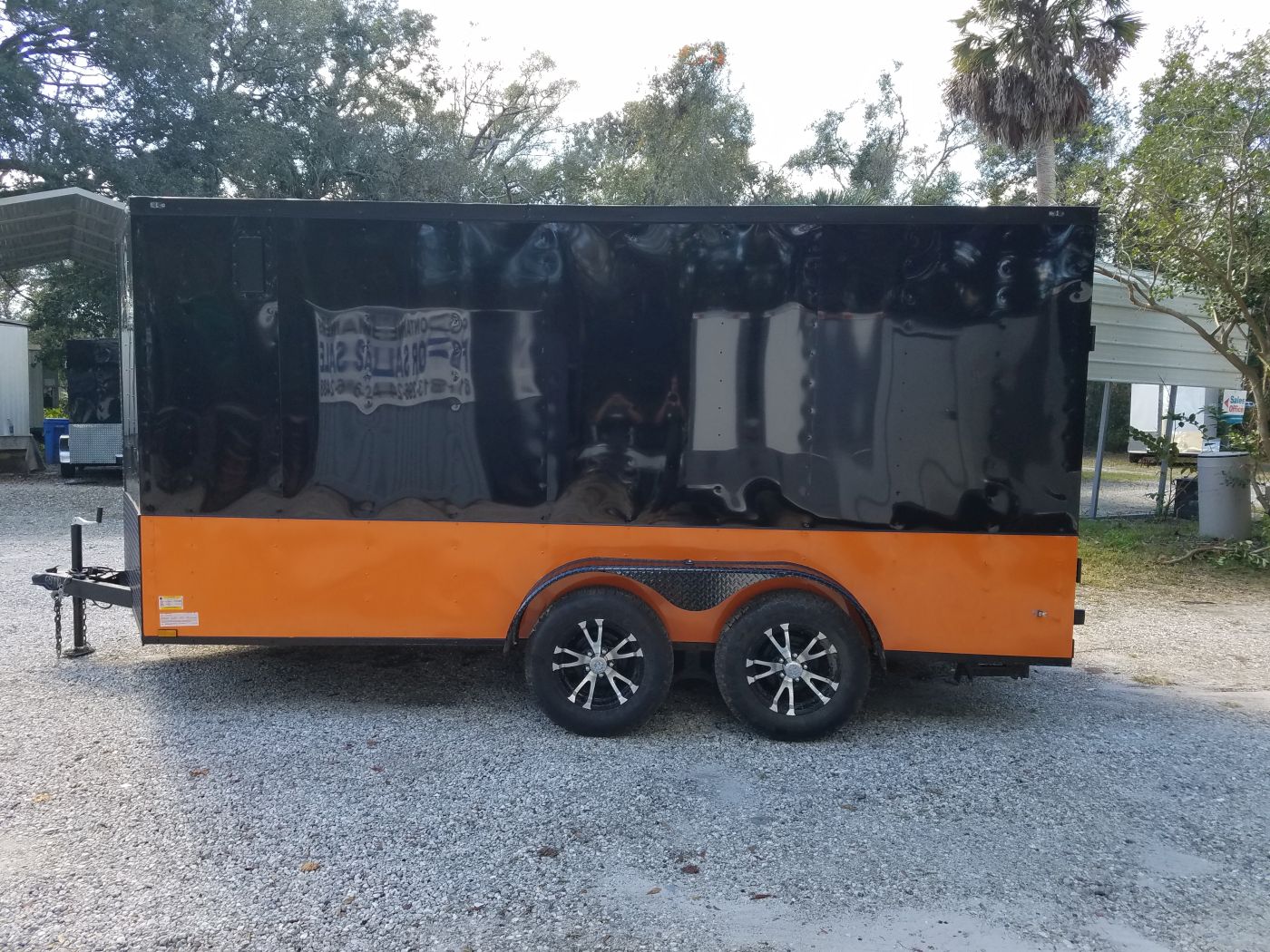 Diamond Cargo 7x14 TA Trailer - Black, Ramp, Side Door, Extra Height, Blackout Motorcycle Package - Image 5