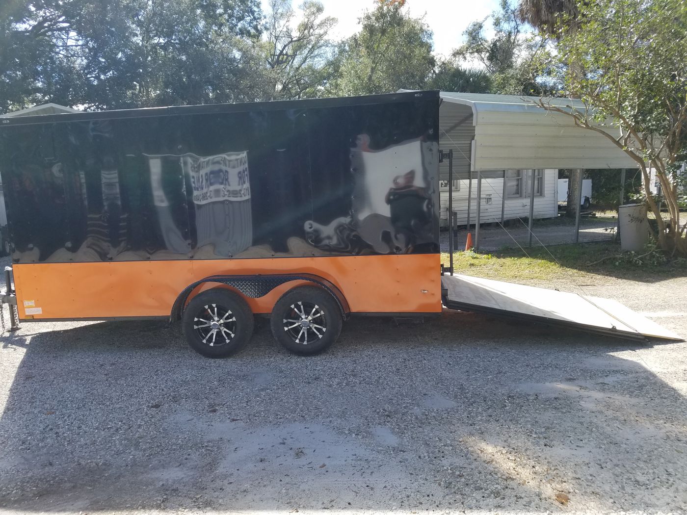 Diamond Cargo 7x14 TA Trailer - Black, Ramp, Side Door, Extra Height, Blackout Motorcycle Package - Image 4