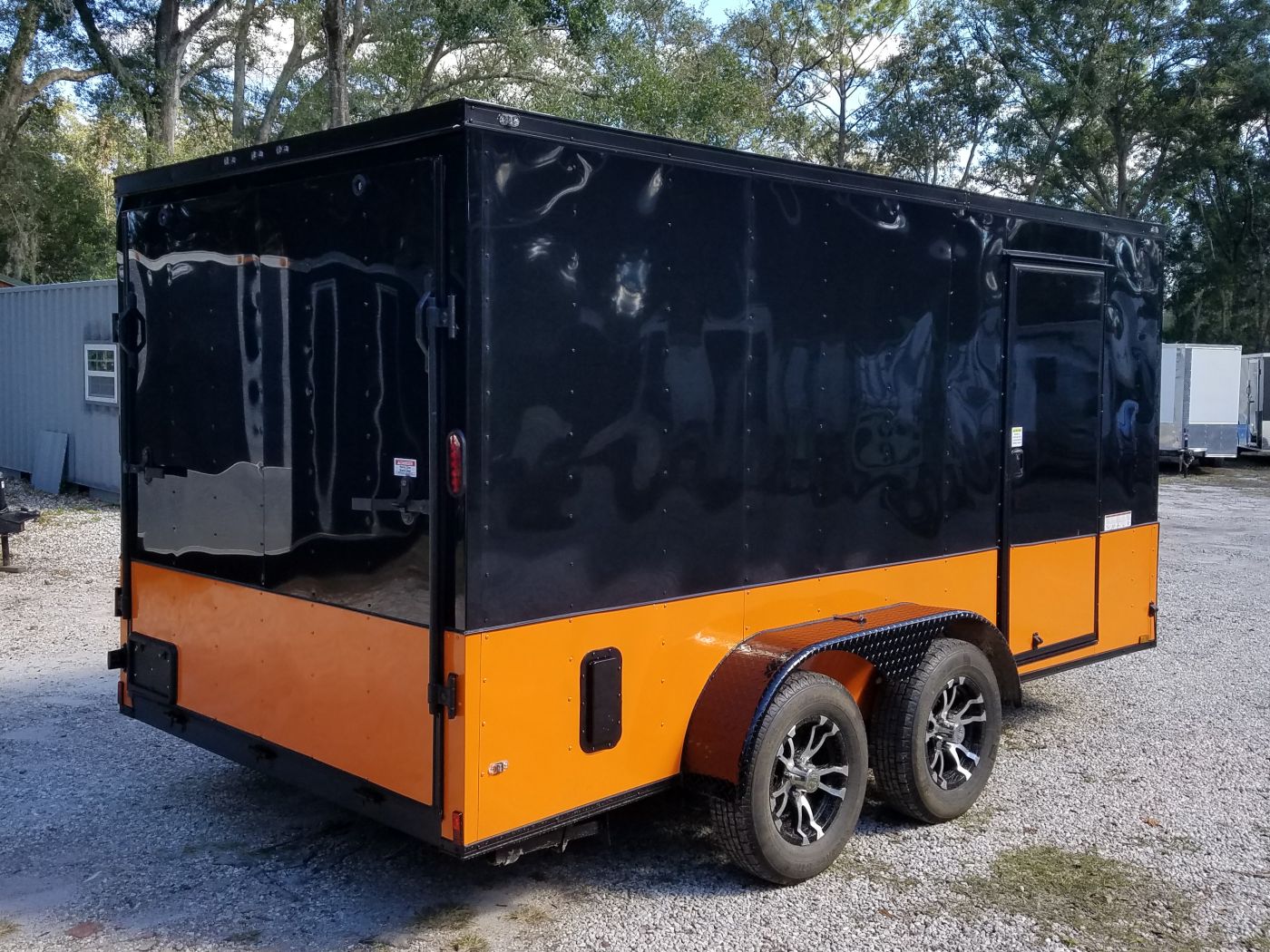 Diamond Cargo 7x14 TA Trailer - Black, Ramp, Side Door, Extra Height, Blackout Motorcycle Package - Image 11