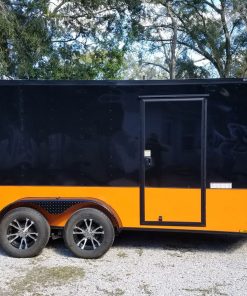 Diamond Cargo 7x14 TA Trailer - Black, Ramp, Side Door, Extra Height, Blackout Motorcycle Package