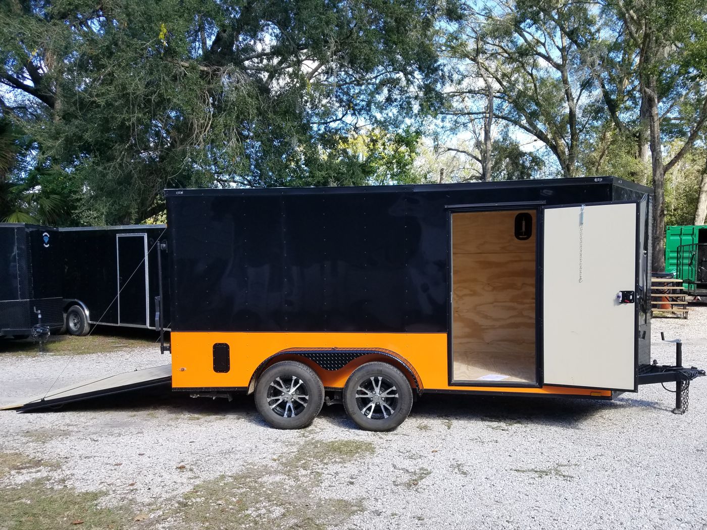Diamond Cargo 7x14 TA Trailer - Black, Ramp, Side Door, Extra Height, Blackout Motorcycle Package - Image 12