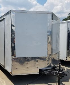 Quality Cargo 8.5x20 TA Trailer - White, Ramp, 4ft Side Door, D-Rings, 5K Axles, and Radials
