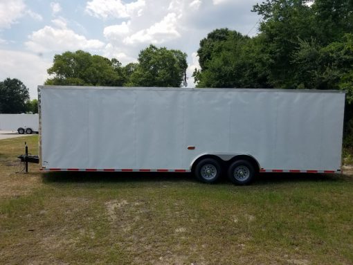 Quality Cargo 8.5x26 TA Trailer - White, Ramp, Side Door, D-Rings, 5K Axles - Image 3