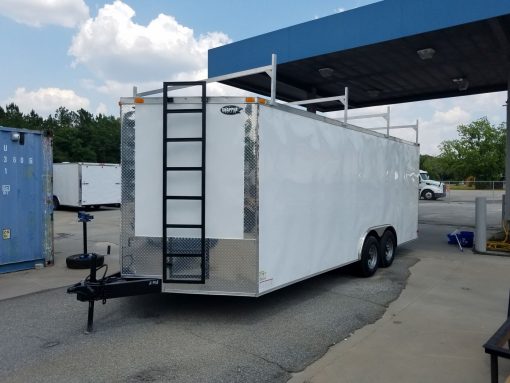 South Georgia Cargo 8.5x20 TA Trailer - White, Ramp, Side Door, 5K Axles,  Walk-On Roof, Ladder Racks - Image 2