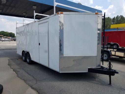 South Georgia Cargo 8.5x20 TA Trailer - White, Ramp, Side Door, 5K Axles,  Walk-On Roof, Ladder Racks - Image 8
