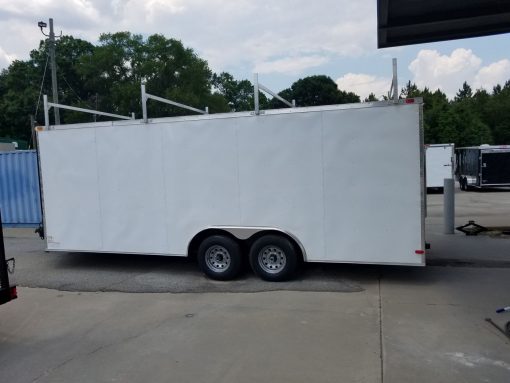 South Georgia Cargo 8.5x20 TA Trailer - White, Ramp, Side Door, 5K Axles,  Walk-On Roof, Ladder Racks - Image 3
