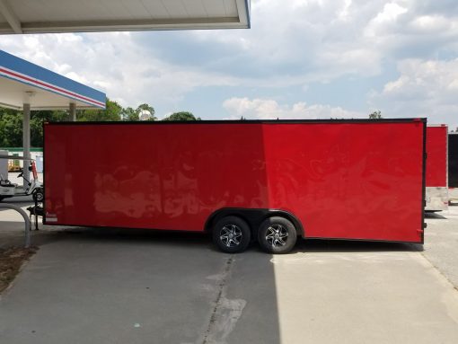 South Georgia Cargo 8.5x24 TA Trailer - Red, Ramp, Side Door, 5K Axles, Blackout Package - Image 3