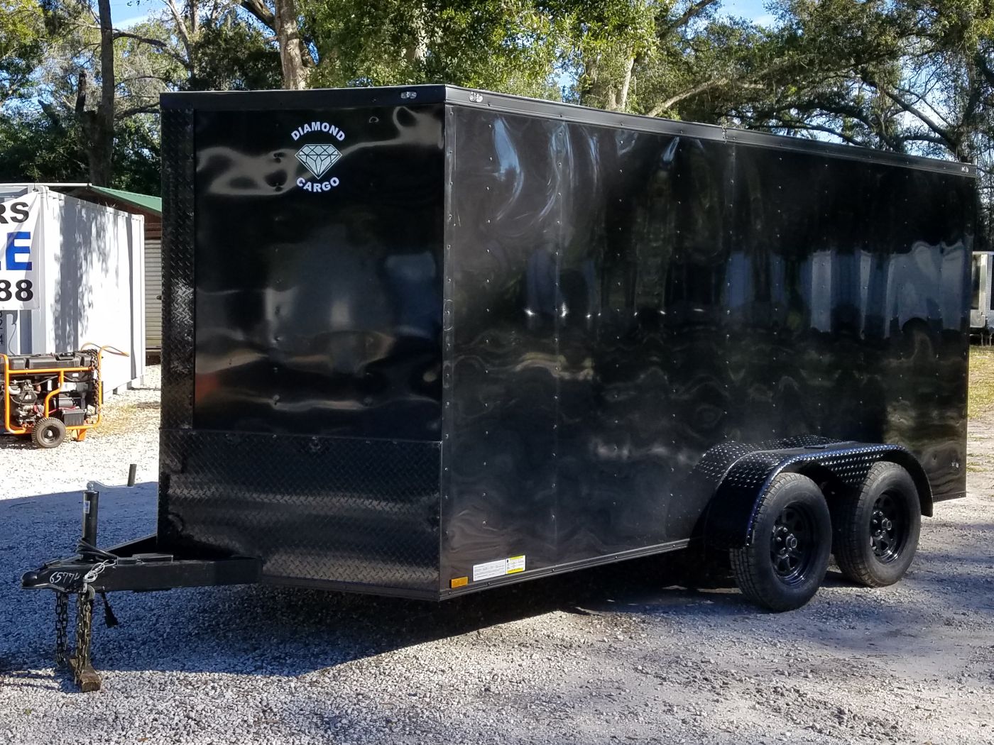 Diamond Cargo 7x14 TA Trailer - Black, Ramp, Side Door, Extra Height, Blackout - Image 3