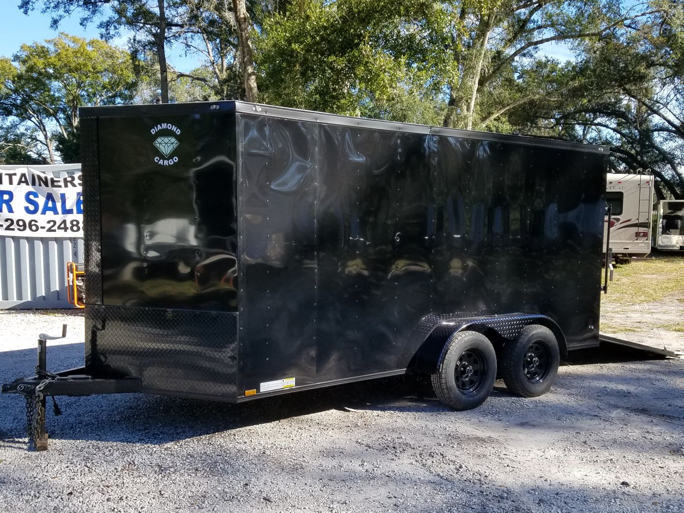 Diamond Cargo 7x14 TA Trailer - Black, Ramp, Side Door, Extra Height, Blackout - Image 2