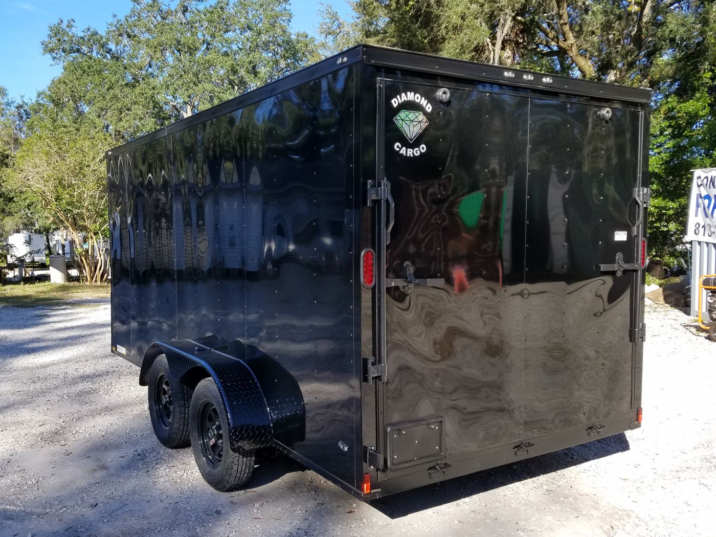 Diamond Cargo 7x14 TA Trailer - Black, Ramp, Side Door, Extra Height, Blackout - Image 7