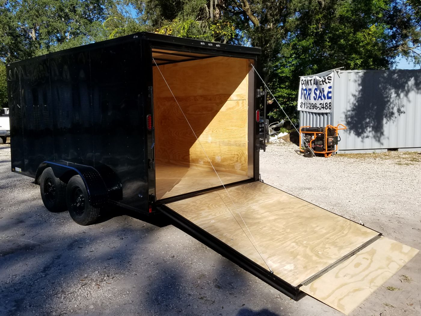 Diamond Cargo 7x14 TA Trailer - Black, Ramp, Side Door, Extra Height, Blackout - Image 6