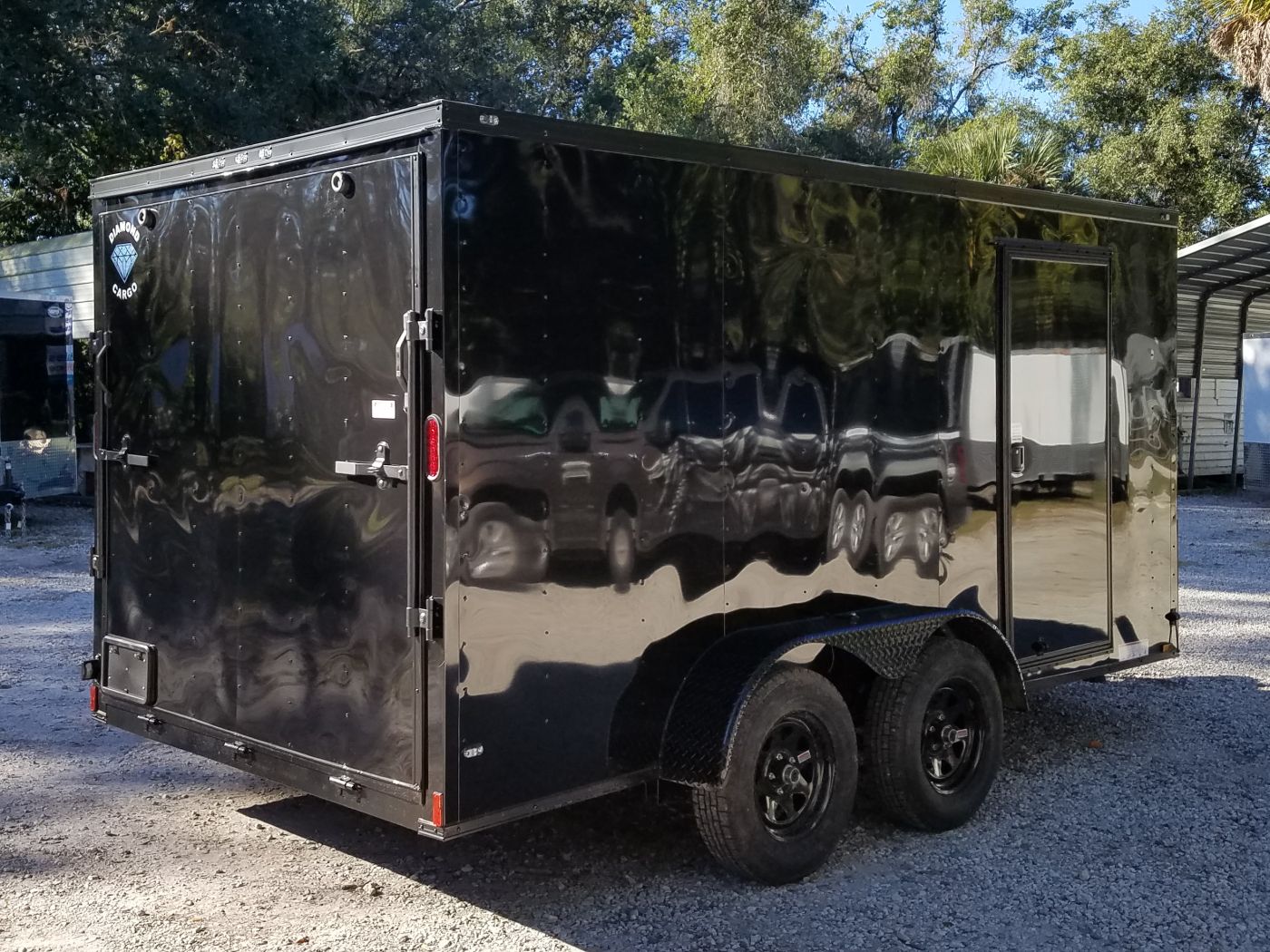 Diamond Cargo 7x14 TA Trailer - Black, Ramp, Side Door, Extra Height, Blackout - Image 11