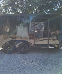 Diamond Cargo 7x14 TA Trailer - Black, Ramp, Side Door, Extra Height, Blackout