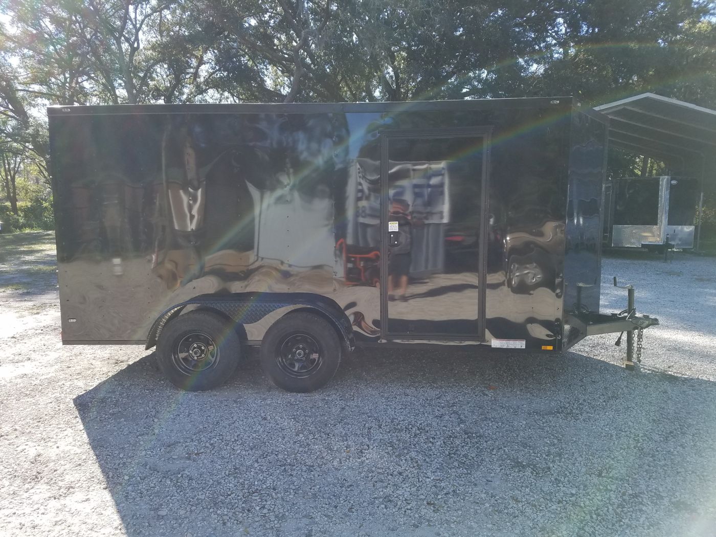 Diamond Cargo 7x14 TA Trailer - Black, Ramp, Side Door, Extra Height, Blackout