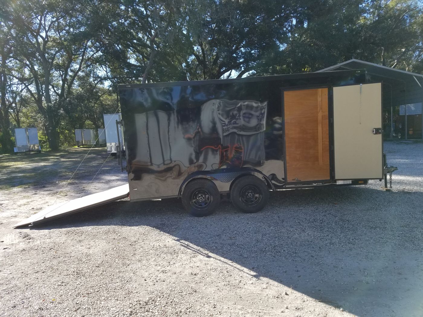 Diamond Cargo 7x14 TA Trailer - Black, Ramp, Side Door, Extra Height, Blackout - Image 12