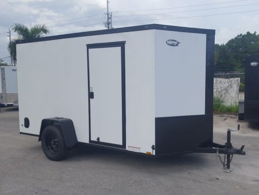 Diamond Cargo 6x12 SA Trailer - White Embossed, Ramp, Side Door, Extra Height, Blackout Package - Image 12