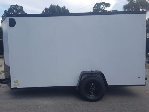 Diamond Cargo 6x12 SA Trailer - White Embossed, Ramp, Side Door, Extra Height, Blackout Package - Image 3
