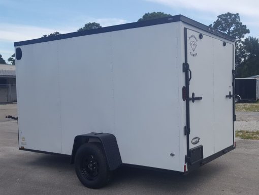 Diamond Cargo 6x12 SA Trailer - White Embossed, Ramp, Side Door, Extra Height, Blackout Package - Image 4