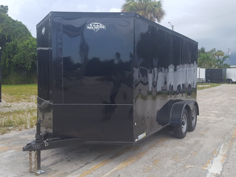 Diamond Cargo 7x14 TA Trailer - Black, Ramp, Side Door, Extra Height, Blackout - Image 2