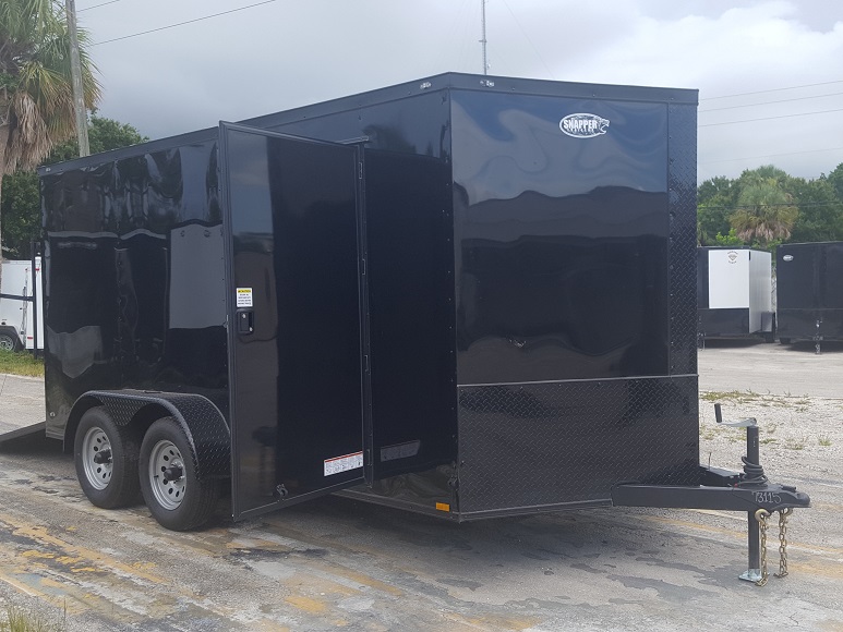 Diamond Cargo 7x14 TA Trailer - Black, Ramp, Side Door, Extra Height, Blackout - Image 12