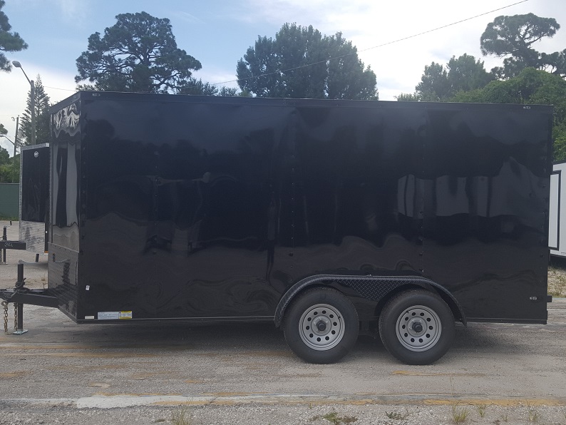 Diamond Cargo 7x14 TA Trailer - Black, Ramp, Side Door, Extra Height, Blackout - Image 3