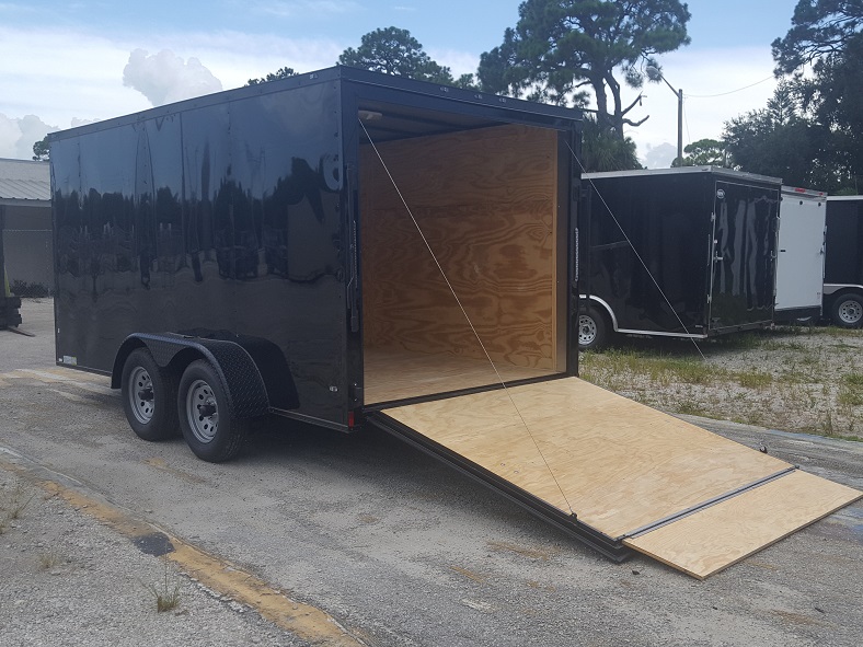 Diamond Cargo 7x14 TA Trailer - Black, Ramp, Side Door, Extra Height, Blackout - Image 4