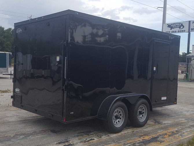 Diamond Cargo 7x14 TA Trailer - Black, Ramp, Side Door, Extra Height, Blackout - Image 9