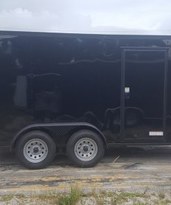 Diamond Cargo 7x14 TA Trailer - Black, Ramp, Side Door, Extra Height, Blackout