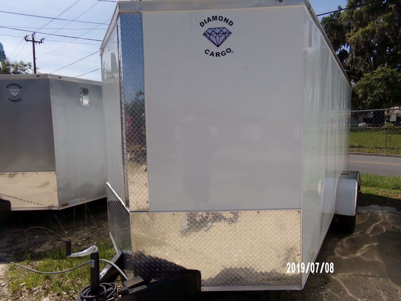 Diamond Cargo 7x16 TA Trailer - White, Ramp, Side Door, Extra Height - Image 2