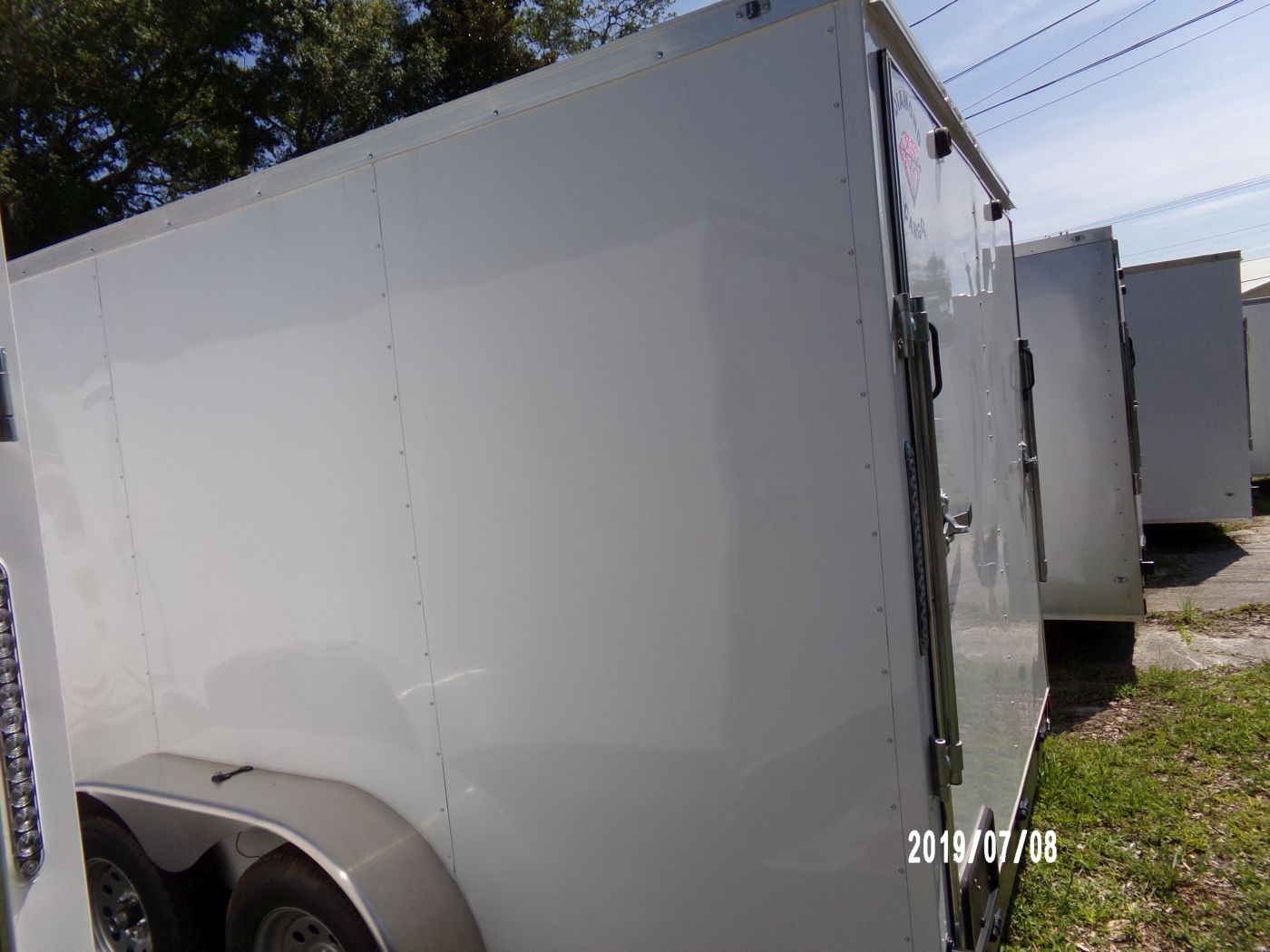 Diamond Cargo 7x16 TA Trailer - White, Ramp, Side Door, Extra Height - Image 5