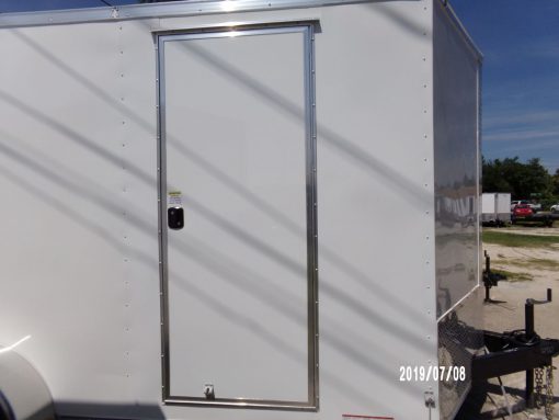 Diamond Cargo 7x16 TA Trailer - White, Ramp, Side Door, Extra Height