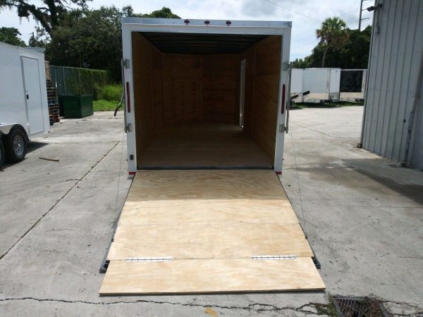 7x16 Ta Trailer White Ramp Rv Side Georgia Made Trailers