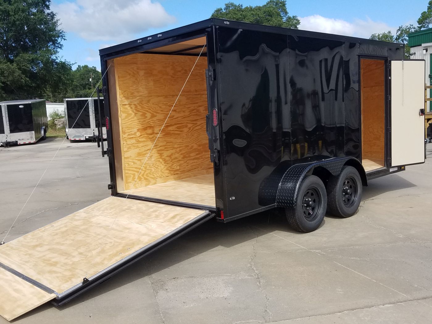 Diamond Cargo 7x14 TA Trailer - Black, Ramp, Side Door, Extra Height, Blackout - Image 9