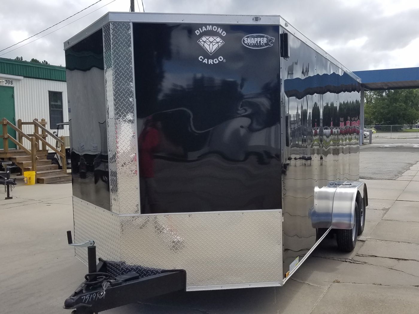 Diamond Cargo 7x16 TA Trailer - Black, Ramp, Side Door, Extra Height - Image 2