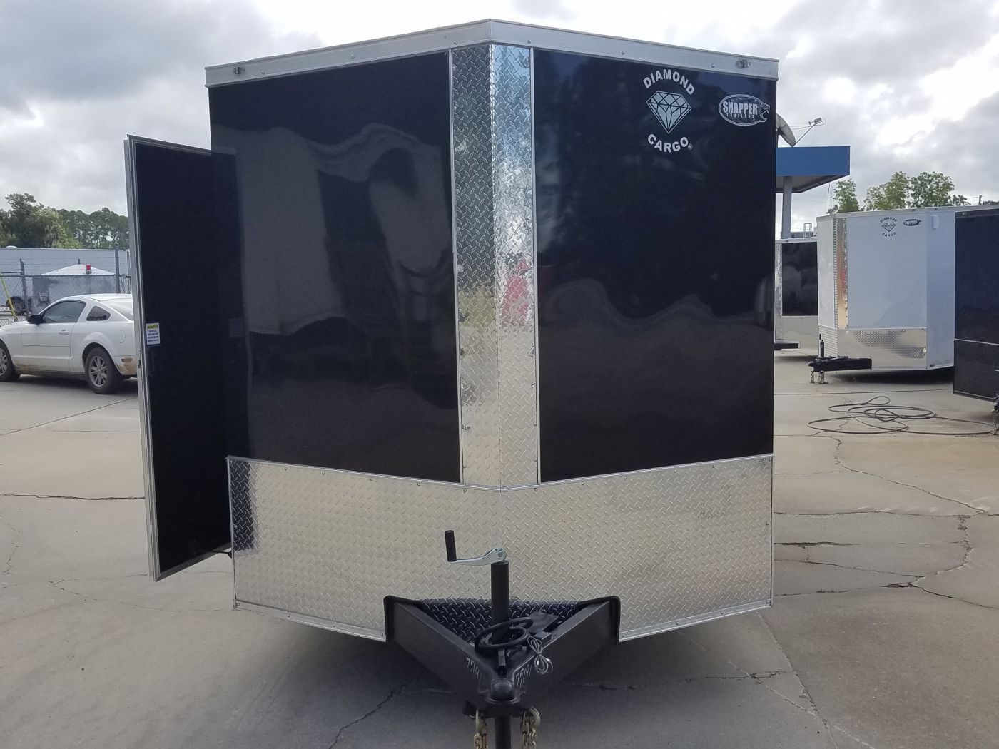 Diamond Cargo 7x16 TA Trailer - Black, Ramp, Side Door, Extra Height - Image 14