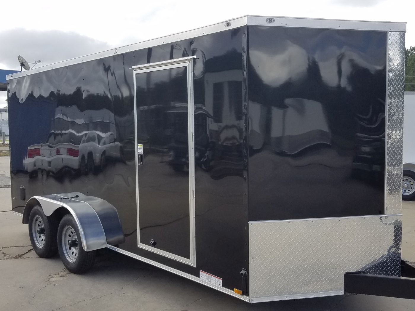 Diamond Cargo 7x16 TA Trailer - Black, Ramp, Side Door, Extra Height - Image 15