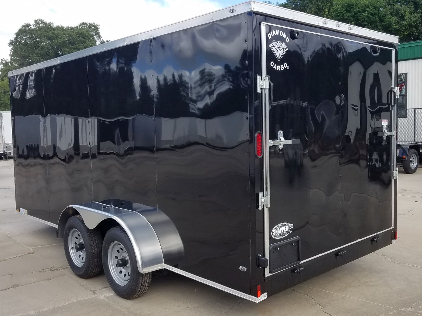 Diamond Cargo 7x16 TA Trailer - Black, Ramp, Side Door, Extra Height - Image 6