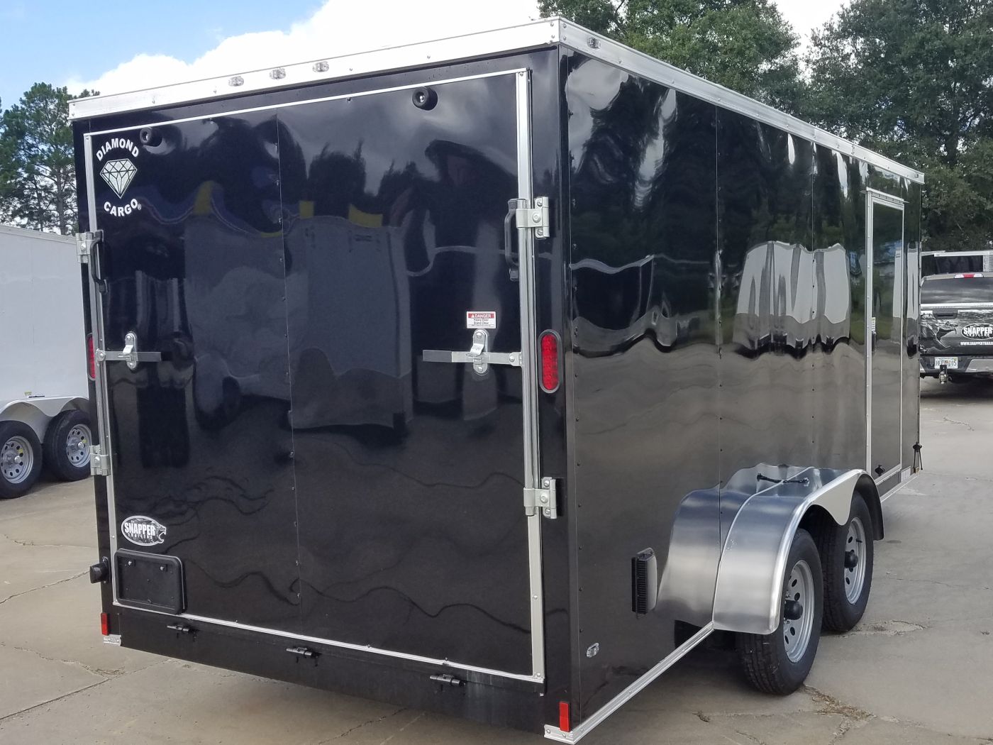 Diamond Cargo 7x16 TA Trailer - Black, Ramp, Side Door, Extra Height - Image 10