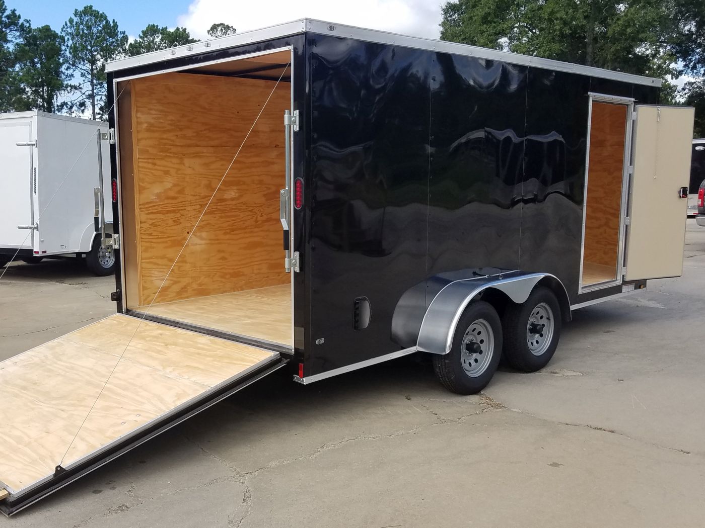 Diamond Cargo 7x16 TA Trailer - Black, Ramp, Side Door, Extra Height - Image 9