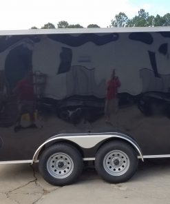 Diamond Cargo 7x16 TA Trailer - Black, Ramp, Side Door, Extra Height
