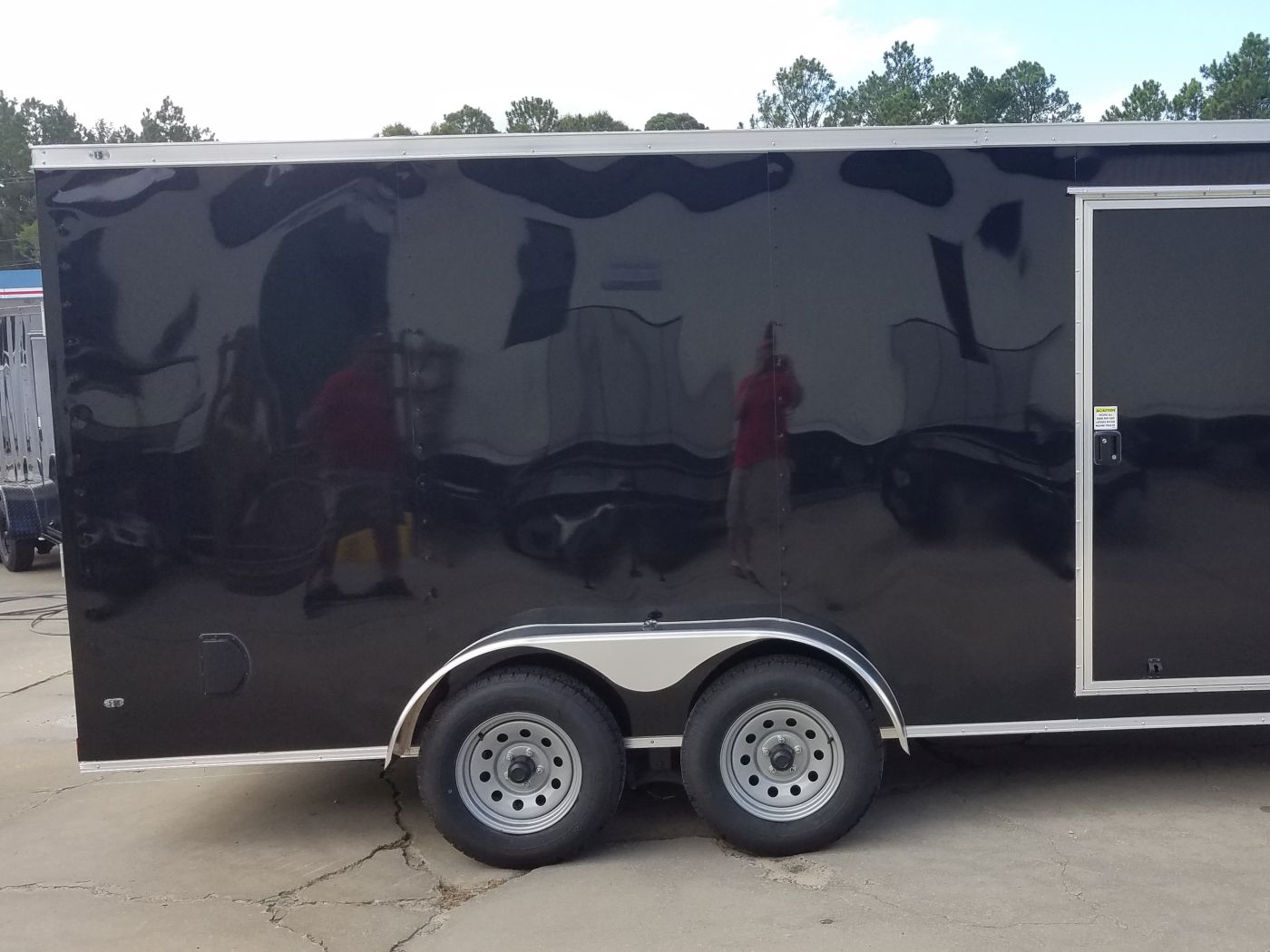 Diamond Cargo 7x16 TA Trailer - Black, Ramp, Side Door, Extra Height